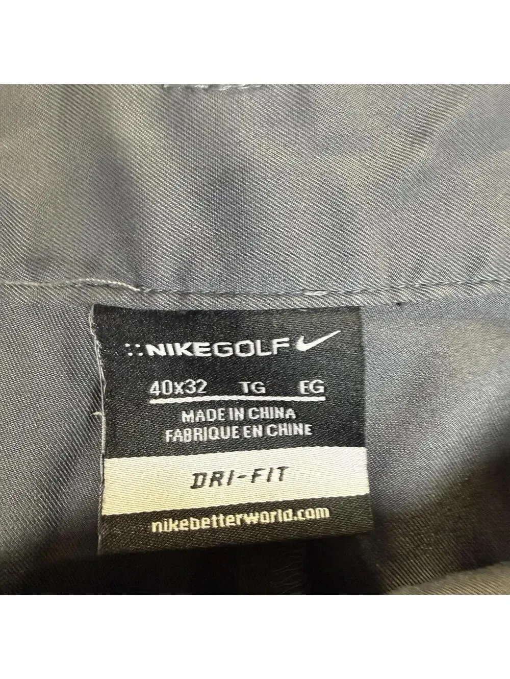 Nike Golf Men's Size 40x32 Black Flat Front Dress Pants Trousers Ankle Length